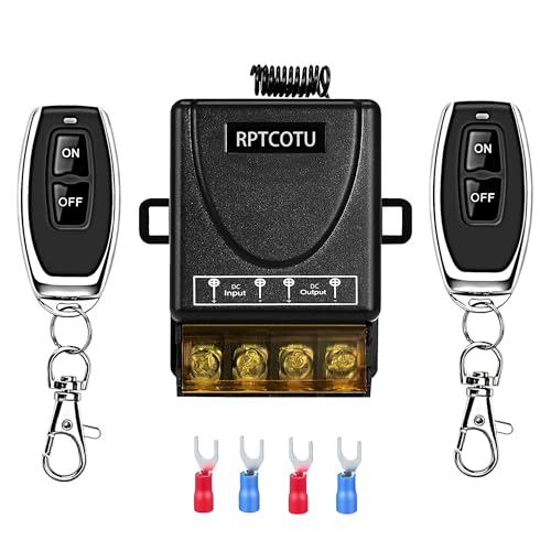 12 Volt Wireless Remote Switch,DC Wireless RF Switch,30A Relay Remote Switch,Remote Control Distance 328 Feet,Suitable for All Kinds of DC Motors, Lights, Fans, Roller shutters. (DC 30A)