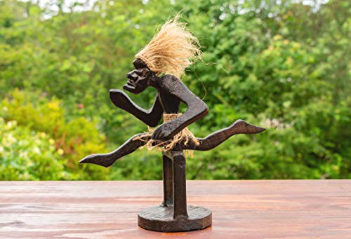 Estatua tribal rústica de madera tallada a mano, 7 pulg miniatura 2