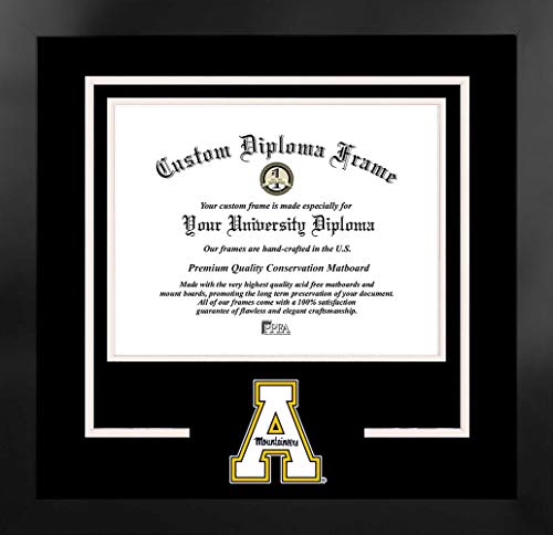 Campus Images NCAA Appalachian State Mountaineers Unisex Spirit Diploma Manhattan Black Frame with Bonus Lithograph, Black, One Size