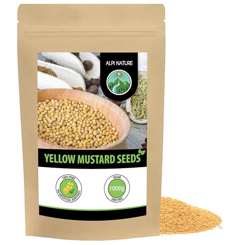 Alpi Nature Mustard Seeds Yellow White 1kg 2.2 lb, White Yellow Mustard Seeds 1-2mm