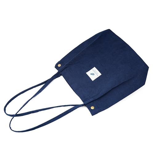 Image of Corduroy Tote Bag Cute Tote Bags for Women Shoulder Bag with Inner Pocket for Work Beach Travel and Shopping Grocery