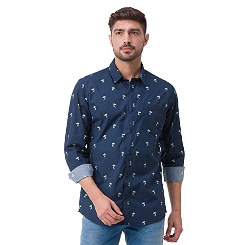 Image of Spykar Men Cotton Regular Slim Fit Full Sleeves Shirt