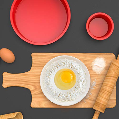 Round Cake Pans - Set of 4 - SILIVO Silicone Molds for Baking, Nonstick & Quick Release Baking Pans for Layer Cakes, Cheese Cakes, Rainbow Cakes and Chiffon Cakes - 3.5 inch,5.5 inch,7.5 inch,9.5 inch - Thumbnail 5