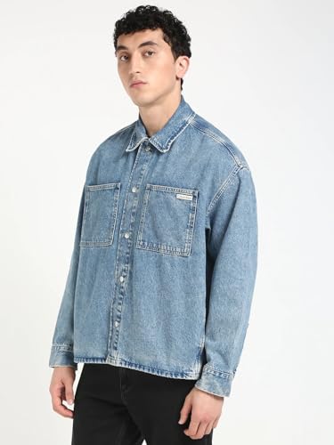 Image of Solid Relaxed Fit Cotton Jacket