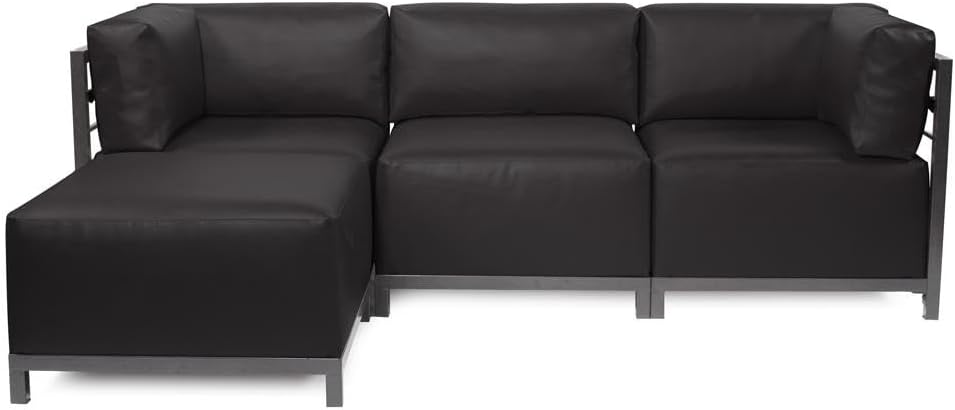 Howard Elliott Collection Axis Chair with cover, cushioned seating chair with sturdy titanium frame, perfect for indoor or outdoor living room or office use, 30.5 x 32.5 x 30 inches, Atlantis Black