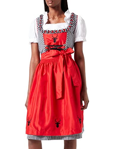 Berydale Dirndl da donna, 3 pezzi, Nero/Rosso, 44