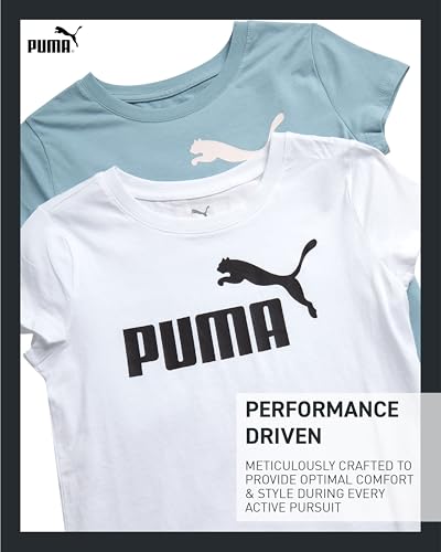 Image of PUMA Girls T Shirts - 2 Pack Short Sleeve Logo Graphic Tees - Casual Everyday Athletic Shirts for Girls (Sizes: S-XL)