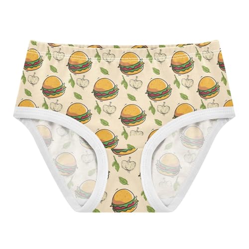 Little Girl Underwear Toddler Panties Kids Undies Hamburger Soft Cotton Briefs 2T-8Y