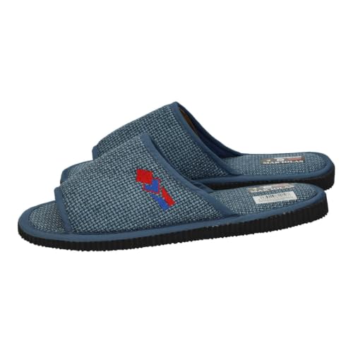 MADE IN SPAIN 8436043820107 Zapatillas de Andar por casa, Hechas en España, en Color Tejano, livianas con Suelo microporoso. Hombre Zapatillas CASA Tejano 42