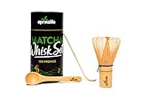 AprikaLife – Matcha Bamboo Whisk Set, Traditional Handmade Starter Kit Included Whisk (Chasen) with