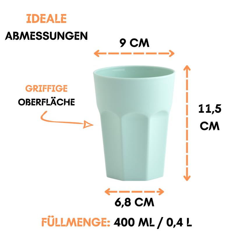 Engelland Becher ENGELLAND 6 x Kunststoffbecher 0,25 Flieder, 6-tlg., Kunststoff, spülmaschinengeeignet, bruchfest, wiederverwendbar, 250 ml, 0,25 Liter, Trinkbecher
