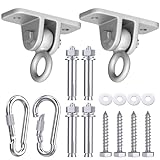 Picture of Highpro Swing Hangers for Wooden Sets Pack of 2 Heavy Duty Swingset Hardware with Locking Hooks for Patio, Porch, Playground Indoor/Outdoor, Silver