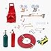 Portable Oxy Acetylene Welding & Cutting Torch Kit Complete with Tanks on Wheels, All-in-One Solution for Steelwork, Automotive Fix, Brazing - Includes Goggles, Igniter, Professional Gauges (Red)