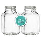 ➡️ BOTES DE CRISTAL CON CIERRE HERMETICO DE ALTA CALIDAD - Innovadora tapa de cristal con cierre de grapa que recuerda al de las botellas de gaseosa, pero completamente desmontable, fácil de llenar, abrir y cerrar, y que no se oxida - Junta de caucho natural- Aptos para congelar, hervir o envasar en caliente - Son aptos para microondas (retirando la tapa) Frascos apilables que ahorran espacio - Materiales ecológicos: frasco y tapa de cristal reutilizables y reciclables