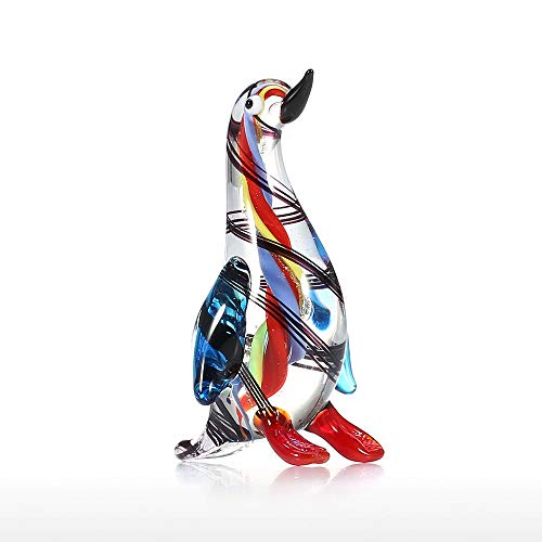 Esculturas de Animales de Cristal pequeñas Creativas nórdicas, artesanías Decorativas de pingüinos, Adornos de Escritorio para el hogar y la Sala de Estar (4 4 7 CM)