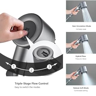 Filtered Shower Head with Handheld, 12 Replacement Filters for Hard Water & Chlorine Removal, 75" High Pressure Anti-Burst Hose, Power Wash for Deep Cleaning & One-Button Pause Switch for Kids & Pets