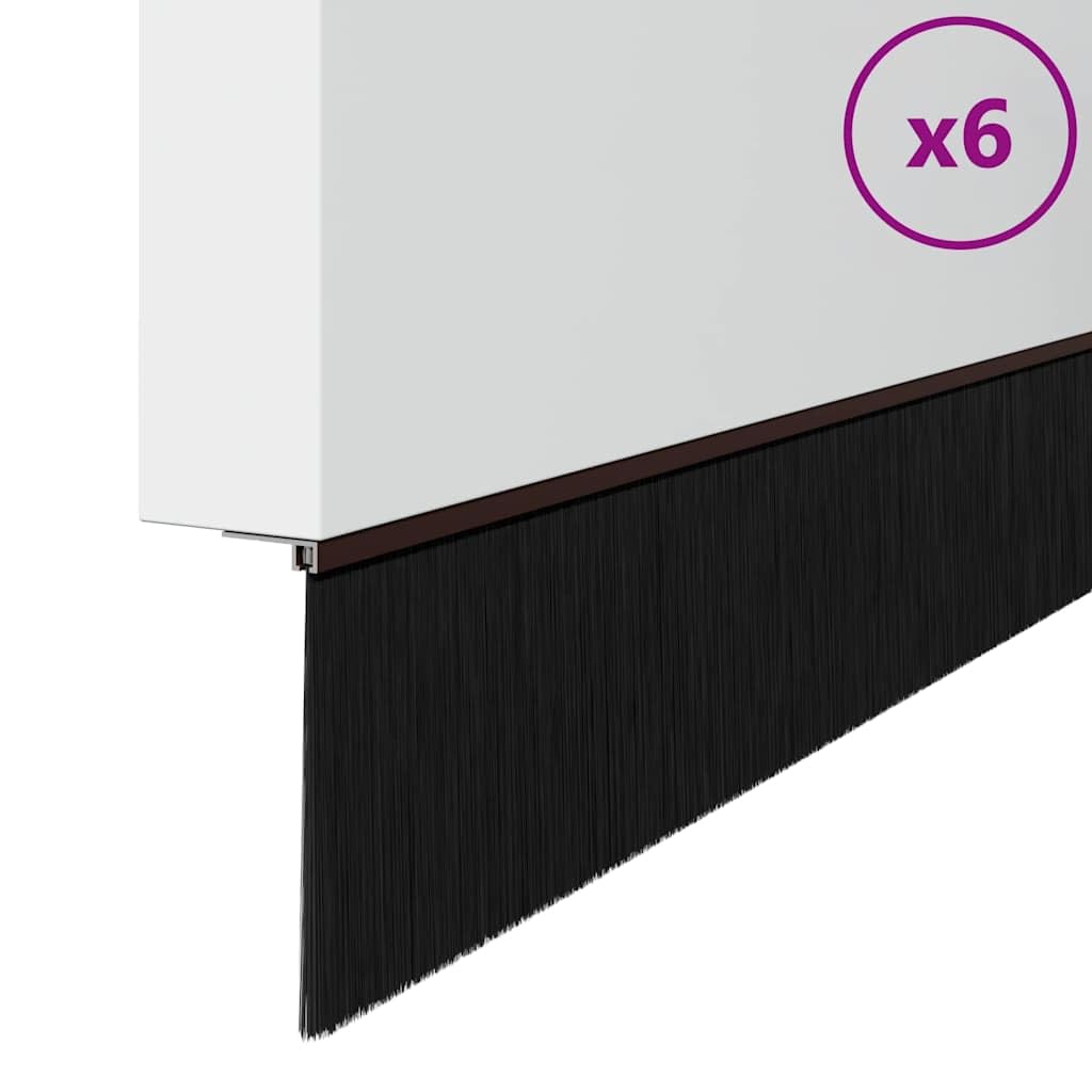 Guarnizioni a spazzola per porta, 6 pezzi, marrone, 100 cm, in lega di alluminio, per porte interne, paraspifferi montati, design moderno per camera da letto e soggiorno, ridotto