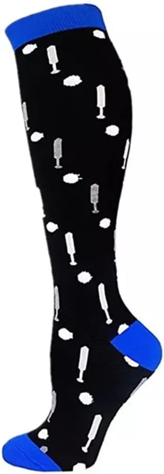 Black Compression Socks Knee High Stockings Men Women Fit for Sports