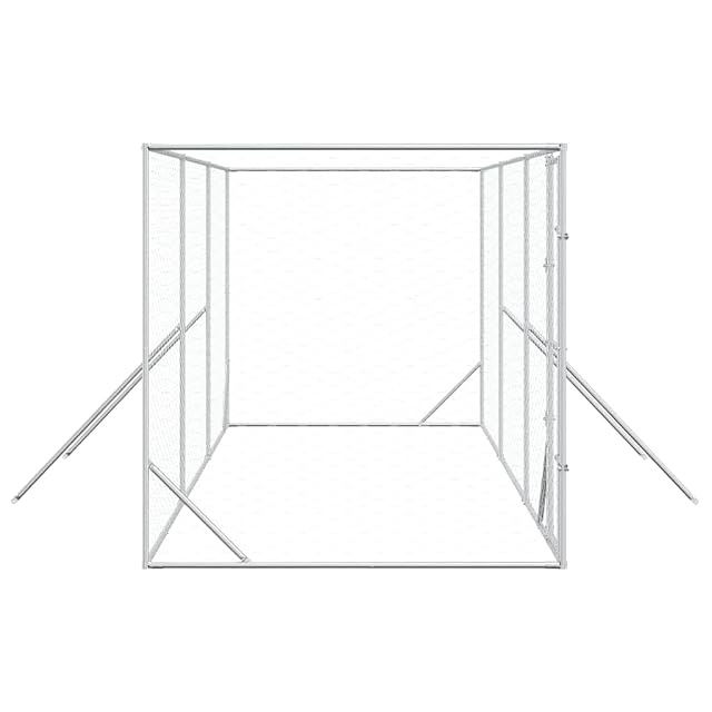 Foto 7 de 8 de vidaXL Perrera de Exterior Acero galvanizado Plateado 6x2x2 m
