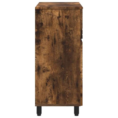 Mueble de baño de roble ahumado de 60x35x80 cm con puerta reversible 7