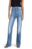 C&A Damen 5-Pocket Shapewear Jeans Casual Flare High Rise/High Waist Baumwolle|Denim|Stretch|Lycra® Jeans-blau 38 S-L-R