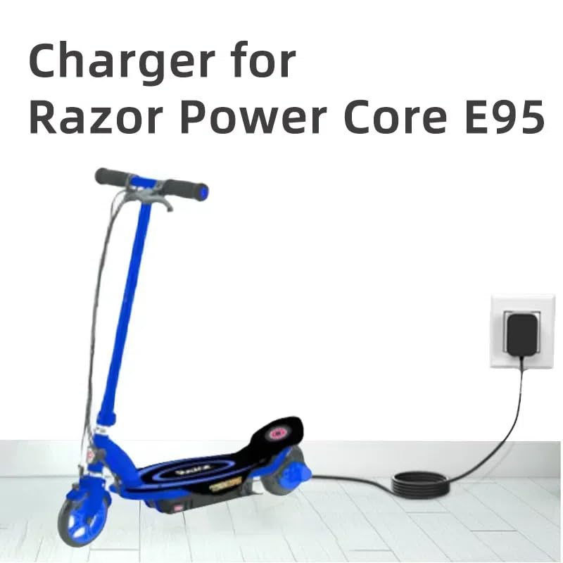 NBUNYOU 12V 6.5FT Replacement Charger for Razor Power Core 90 E90 E95 95, for E-Punk MX125 Dirt Rocket.XLR8R Kids Electric Scooters Charger.