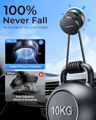 Image of MRGLAS Upgraded 360 Adjustable Vacuum Magnetic Phone Holder Stand