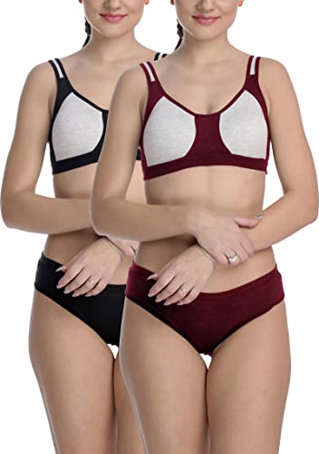 Image of StyFun Cotton Blend Sports Sets, Lingerie Set for Women, Combo Everyday Bra Panty, See Main Image to Check How Many Sets You Will Get