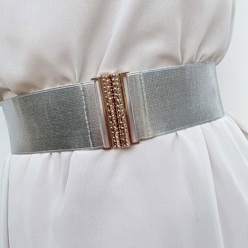 2pieces Elastic Stretch Wide Waist Belt Fashionable Women Waistband Adjustable Belt for Parties and Event2
