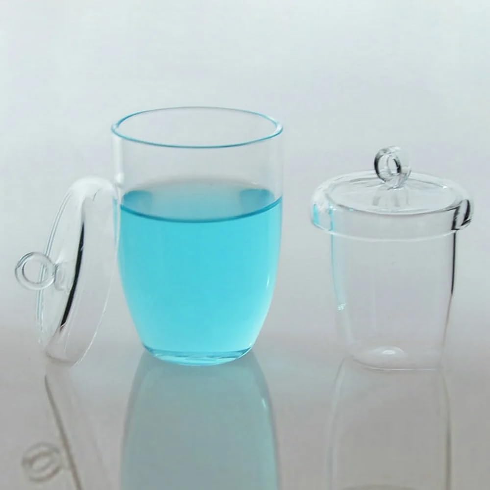 Labortiegel aus Quarzglas (mit Deckel) — Hohe Temperaturbeständigkeit — Erhältlich in Größen von 10 ml bis 300 ml(200ml)
