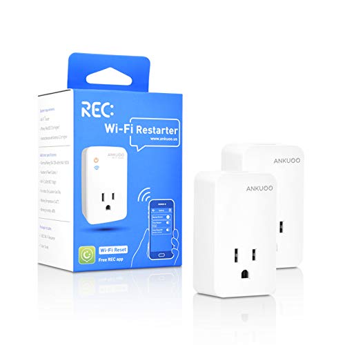 Wi-Fi Router Reset 2 Pack, Smart Plug Auto Monitor and Restart Wi-Fi Router/Modem/Access Points if Wi-Fi Fails, Auto Power Cycler for Routers, Works with REC App