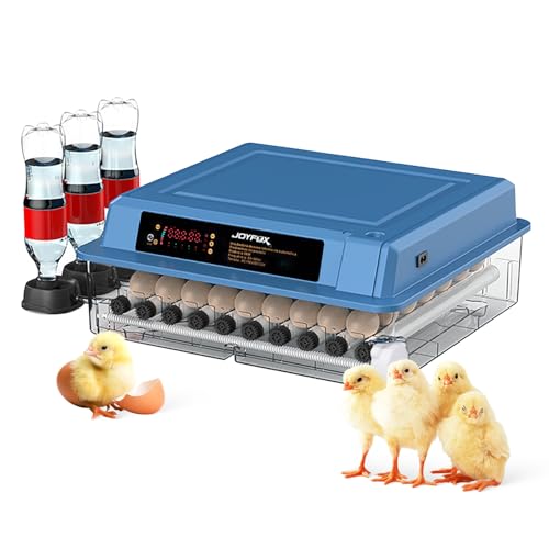 Chocadeira Automática 100 Ovos com Ovoscópio Integrado Joyfox, Controle Digital, Rotação 360°, Abastecimento Automático de Água, 220V – Azul