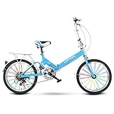 [LIGERO Y PORTÁTIL]: esta bicicleta plegable unisex tiene una hebilla plegable, que se puede plegar rápida y fácilmente. Se puede colocar fácilmente en el maletero y el metro.