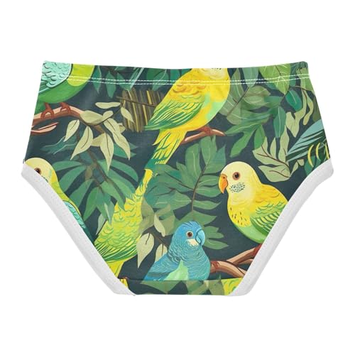 Toddler Panties, Cute Parrot Green Cotton Girls Underwear, 2–8 Years2