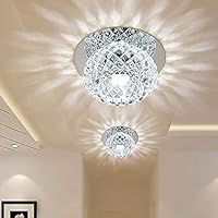 TIEMORE Lámpara De Techo Para Pasillo, Cortinas De Luz Esféricas Lámpara De Techo De Cristal, Lámpara Colgante Led De 5 W, Focos Empotrados, Iluminación Cercana Al Techo Para Pasillo, Pasillo