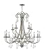 Livex Lighting 40879-91 Transitional 15 Light Foyer Chandelier from Daphne Collection in Pwt, Nckl, B/S, Slvr. Finish, Medium, Brushed Nickel