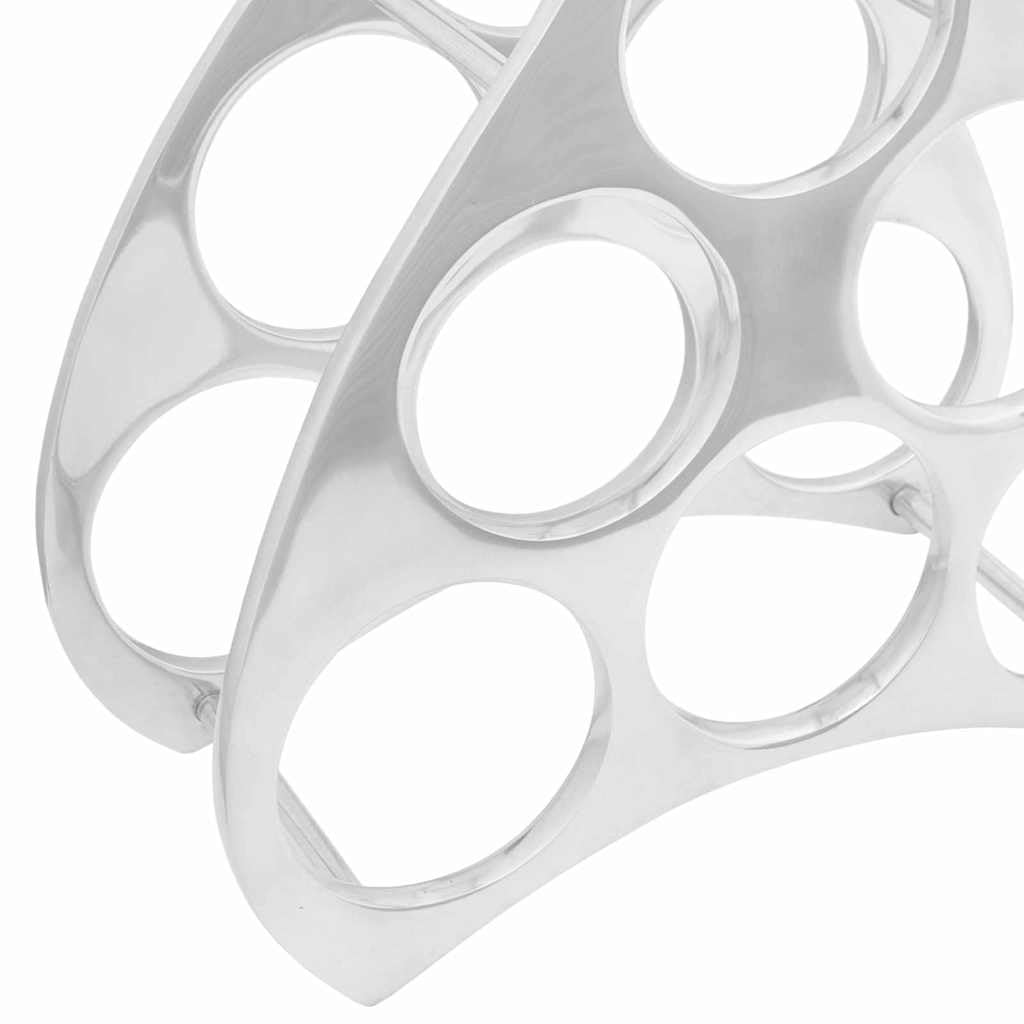 Scaffale per vino argentato, 32 x 14 x 37,5 cm, in alluminio, moderno, per raccolta di vino, da parete o da pavimento, portabottiglie salvaspazio per cucina, sala da pranzo, cantina, bar di