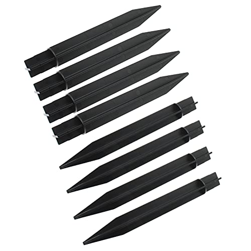 LBTODH 8PCS ABS Ground Spikes 8.26 Inch/21cm Solar Lights Spikes Replacement Ground Stakes (Black)