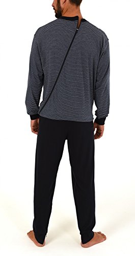 Men's Alzheimer's Clothing Jumpsuit Pajama Long Sleeve with Zipper at Back and Leg4