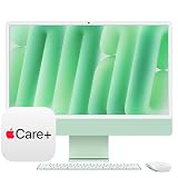 Apple 2024 iMac All-in-One Desktop Computer with M4 chip with 10-core CPU, 10-core GPU: Built for Apple Intelligence, 16GB Unified Memory, 256GB SSD Storage; Green with AppleCare+ (3 Years)