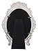Nerien Decorative Vintage Tabletop Mirror Retro Metal Countertop Vanity Makeup Mirror Rose Embossed Antique Oval Mirror with Stand for Home, Bedroom, Dressers, Living Room, Bathroom White