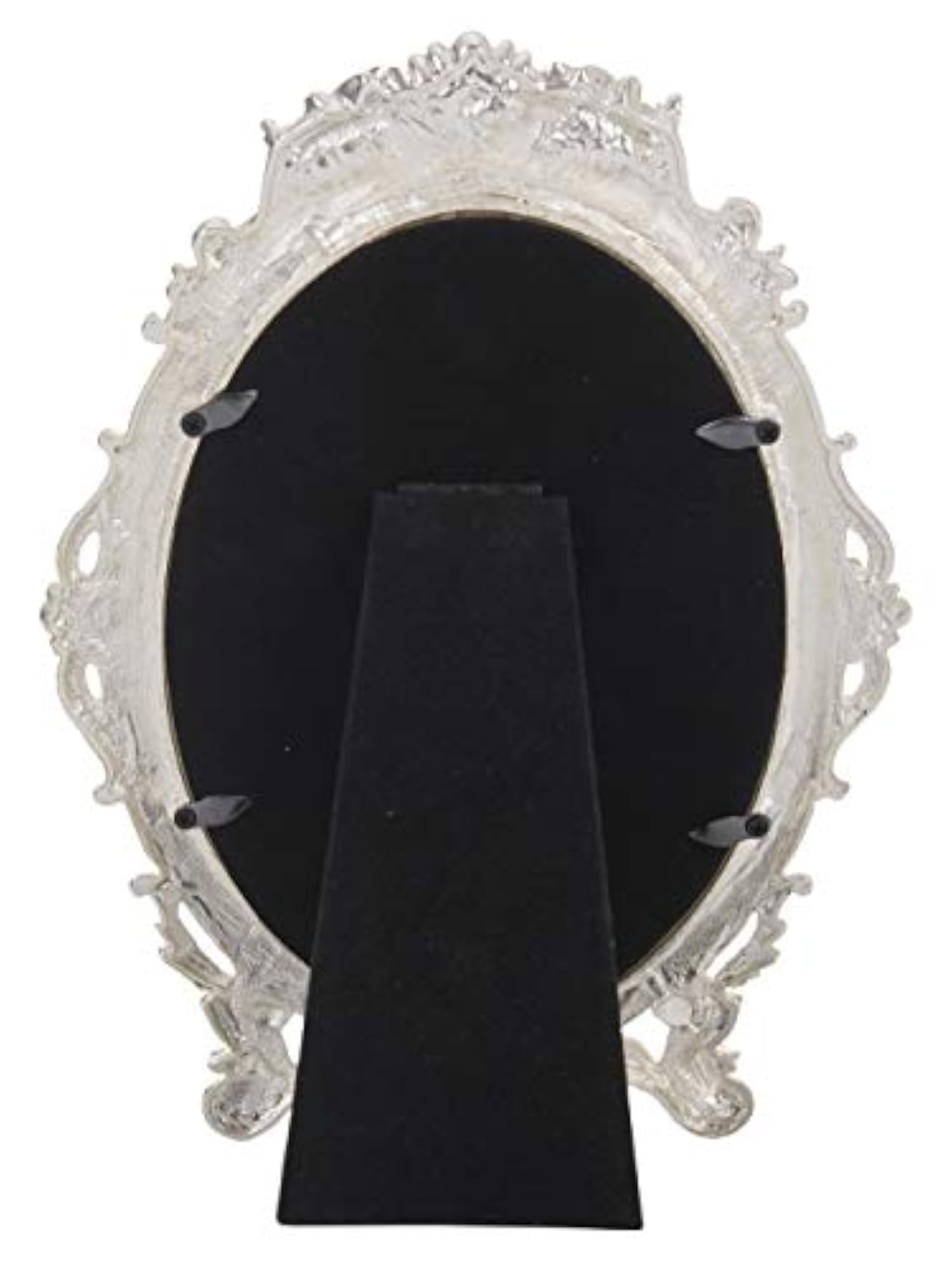 Vintage Retro Metal Tabletop Mirror, Rose Embossed