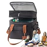 Ruwshuuk Kühltasche, Reisekühltasche,Tragbarer Lunchkühler - Isolierte 18-Liter-Kühltasche und Speisenwärmer für die Lieferung von Lebensmitteln und den Lebensmitteleinkauf