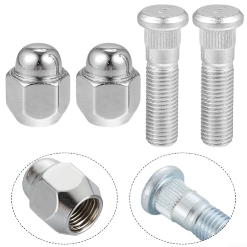 ZYWUOY Radbolzen x 2 for Hyundai Fahrzeuge 00–17 for Hyundai Radbolzen, Hochfeste Materialien, Sechskant, Stahl, Silber