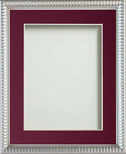 Frame Company Grantham Silver 12x12 Frame With Plum Mount For Image 10x10inch *Choice of Sizes* Fitted with Real Glass โ image 1