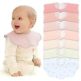 Benoxine Muslin Baby Bibs Soft and Absorbent Adjustable Baby Dribble Bandana Bibs with Adjustable Snaps for Unisex Baby Girls & Boys,7-Pack