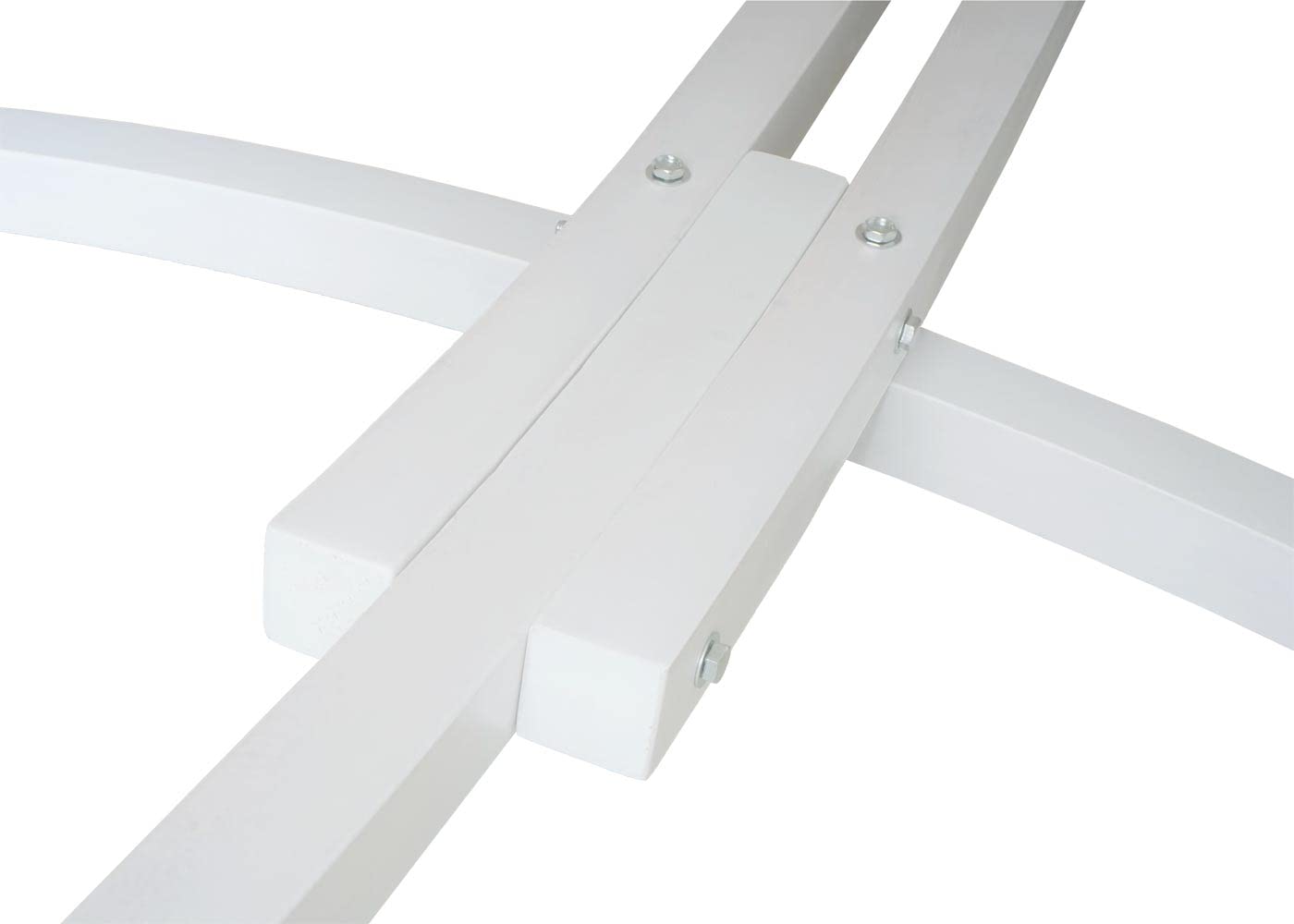 Amaca 2 posti con struttura in legno e parasole HWC-J47 regolabile 420cm - bianco telo avorio