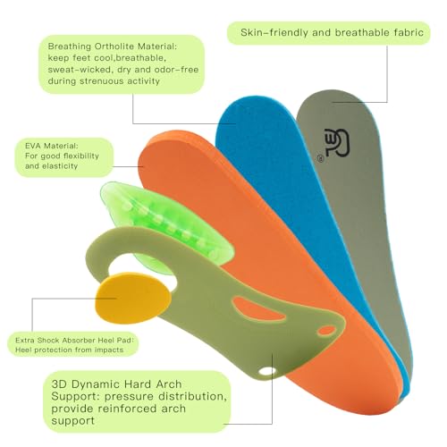 Image of Adjustable Arch Support Insert Insoles for Men Women Plantar Fasciitis Relief, One Pair Comfortable Shoes with Plantar Fasciitis Insoles for All Sports, Shock Absorption & Injury Prevention