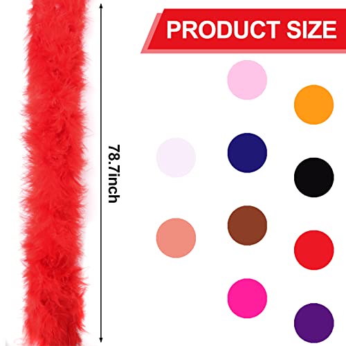 10 Pack 6.6Ft Colorful Feather Boas Natural Feather Boa Women Girls Dress Up Boa For Craft Wedding Party Dress Up Halloween Christmas Costume Decoration, Multicolor #TOP1