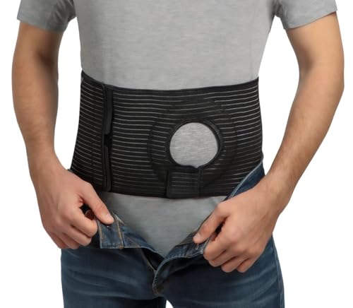Movibrace Abdominal Ostomy Belt for Post-Operative Care after Colostomy or Ileostomy Surgery Abdomen (Small),Black